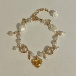 Coquette pearl bead bracelet star Handmade Jewelry beaded aesthetic y2k