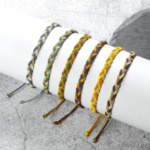 Tibetan Buddhist Braided Bracelets Trendy Mixed Color Waterproof Wax Thread Handmade Adjustable Bangles Jewelry Friendship Gifts