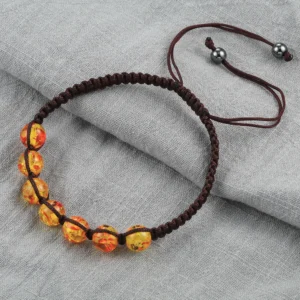 7 Beads Braided Bracelets 8mm Imitation Stones Adjustable Handmade Knots Bangles Yoga Meditation Men Women Fashion Jewelry Gifts